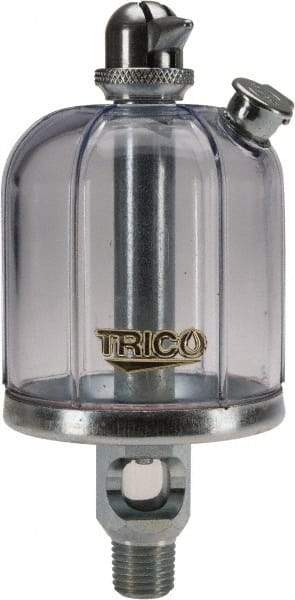 Trico - 1 Outlet, Acrylic Bowl, 4 Ounce Manual-Adjustable Oil Reservoir - 1/4 NPT Outlet, 2-5/16" Diam x 5-5/16" High - Best Tool & Supply