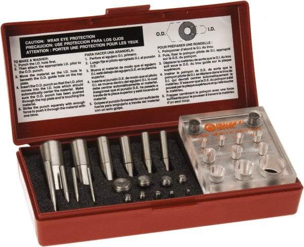 Made in USA - 3 to 20mm Diameter Shim Punch and Die Set - 10 Piece - Best Tool & Supply