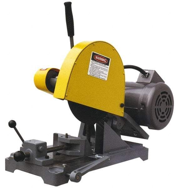 Kalamazoo - 10" Blade Diam, 5/8" Arbor Hole, Straight Chop & Cutoff Saw - 3 Phase, 3,450 RPM, 3 hp, 220/440 Volts, 1-1/2" in Solids at 90°, 2-1/2" in Pipe at 90° - Best Tool & Supply