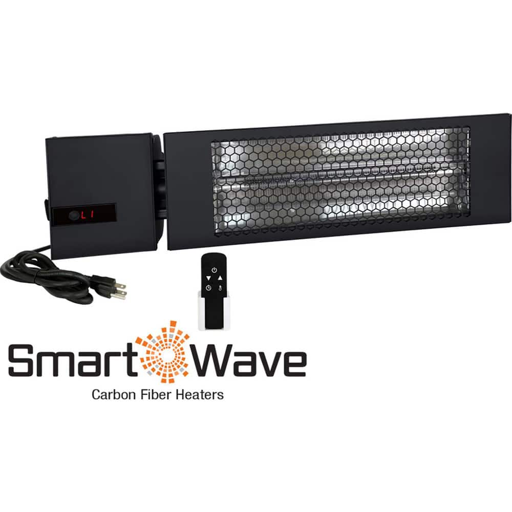 Infrared Suspended Heaters; Heating Capacity: 5118; Voltage: 208.00; Phase: Single; Length (Inch): 24.00; Height (Inch): 12.62 in; Width (Inch): 6; Width (Decimal Inch): 6; Element Type: Carbon Fiber Emitter; Housing Color: Black; Maximum Amperage: 7.20;