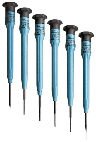 Moody Tools - 6 Piece Slotted Screwdriver Set - Round Shank, Multi Handle - Best Tool & Supply