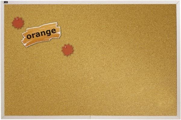 Quartet - 96" Wide x 48" High Open Cork Bulletin Board - Natural (Color) - Best Tool & Supply