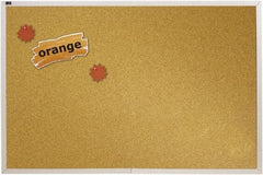 Quartet - 96" Wide x 48" High Open Cork Bulletin Board - Natural (Color) - Best Tool & Supply