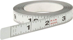 Starrett - 12 Ft. Long x 1/2 Inch Wide, 1/32 and 1/16 Inch Graduation, White, Steel Adhesive Tape Measure - Best Tool & Supply