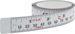 Starrett - 6 Ft. Long x 3/4 Inch Wide, 1/16 Inch Graduation, White, Steel Adhesive Tape Measure - Best Tool & Supply