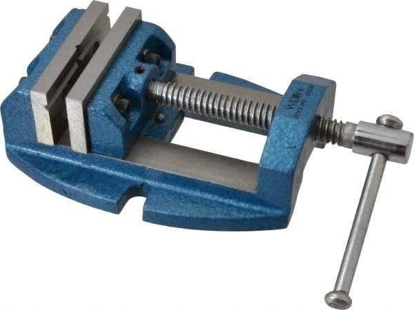 Wilton - 2-3/4" Jaw Opening Capacity x 1-7/8" Throat Depth, Horizontal Drill Press Vise - 3" Wide x 1-7/8" High Jaw, Stationary Base, Standard Speed, 8-1/2" OAL x 3.2" Overall Height, Cast Iron - Best Tool & Supply