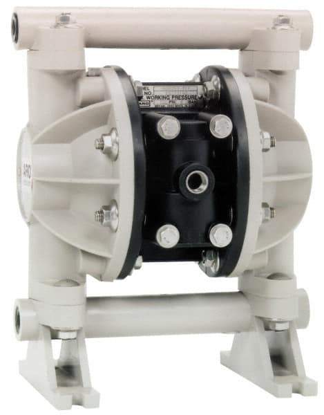 ARO/Ingersoll-Rand - 1/2" NPT, Nonmetallic, Air Operated Diaphragm Pump - PTFE Diaphragm, Polypropylene Housing - Best Tool & Supply