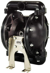 ARO/Ingersoll-Rand - 1" NPT, Metallic, Air Operated Diaphragm Pump - Santoprene Diaphragm, Stainless Steel Housing - Best Tool & Supply