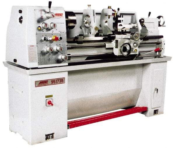 Vectrax - 13" Swing, 40" Between Centers, Triple Phase Engine Lathe - 3MT Taper, 3 hp, 105 to 2,000 RPM, 1-3/8" Bore Diam, 762mm Deep x 1,473 & 1,623mm (CE) High x 1,930.4mm Long - Best Tool & Supply