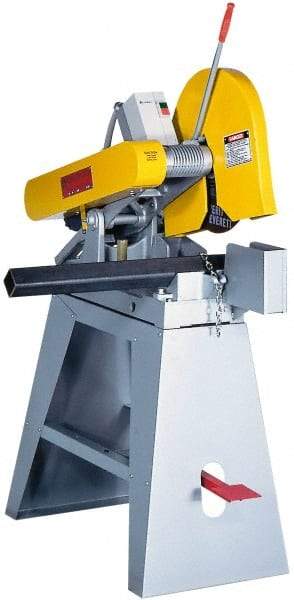 Everett - 14 or 16" Blade Diam, 1" Arbor Hole, Straight Chop & Cutoff Saw - 3 Phase, 10 hp, 230 Volts, 2" in Solids at 90° - Best Tool & Supply