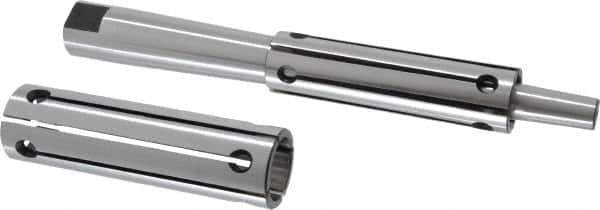 Interstate - 1 to 1-1/4" Grip, Expanding Lathe Mandrel - 1" Shank Diam, 4" Sleeve Length, 9" Arbor Length - Best Tool & Supply