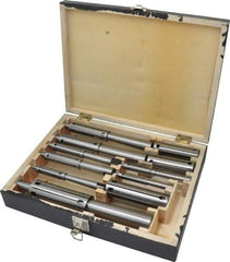 Interstate - 1/2 to 2" Face Diam, Expanding Lathe Mandrel Set - 1/2 to 2" Grip, 8 Pieces - Best Tool & Supply