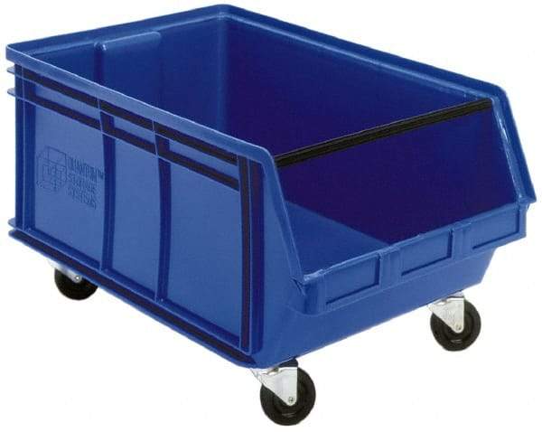 Quantum Storage - 300 Lb. Load Capacity, 29" Deep, Black Polyethylene Hopper Stacking Bin - 14-7/8" High x 18-3/8" Wide x 29" Long - Best Tool & Supply