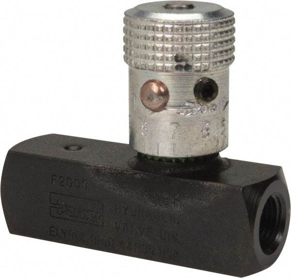 Parker - 3 GPM 1/8 Inlet Steel Hydraulic Control Valve - 1/8-27 Thread - Best Tool & Supply