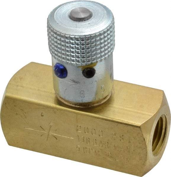 Parker - 5 GPM 1/4 Inlet Brass Hydraulic Control Valve - 1/4-18 Thread - Best Tool & Supply