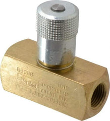 Parker - 8 GPM 3/8 Inlet Brass Hydraulic Control Valve - 3/8-18 Thread - Best Tool & Supply