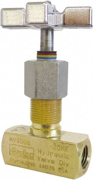 Parker - 5 GPM 1/4 Inlet Brass Hydraulic Control Valve - 1/4-18 Thread - Best Tool & Supply