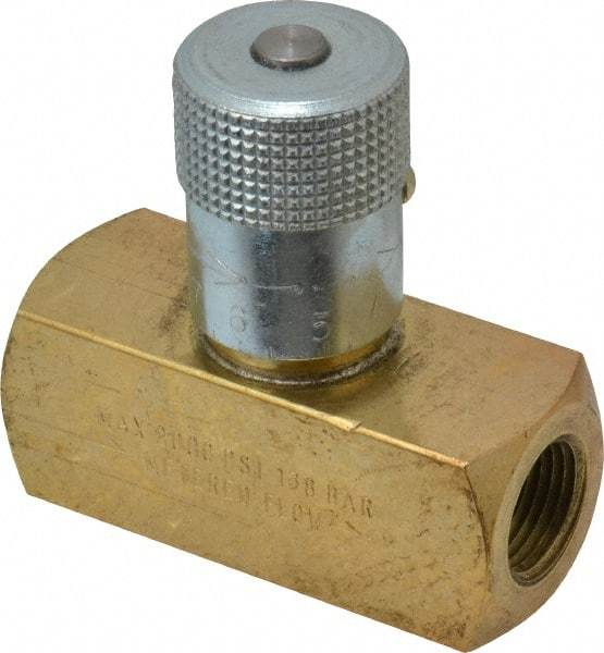 Parker - 8 GPM 3/8 Inlet Brass Hydraulic Control Valve - 3/8-18 Thread - Best Tool & Supply