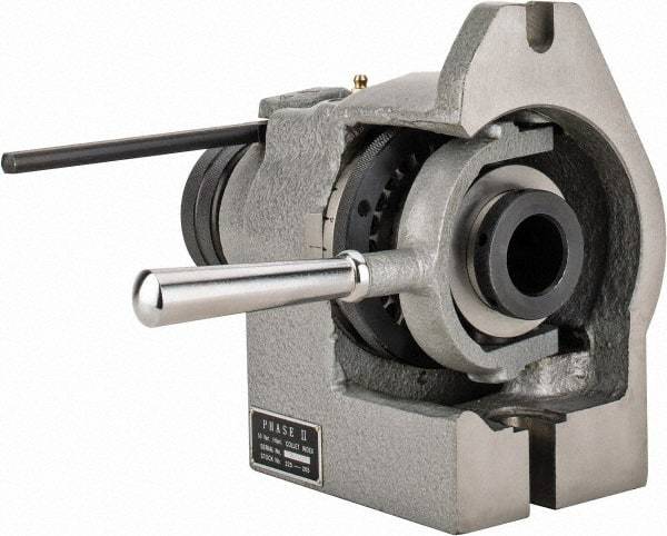 Phase II - 5C Compatible, 24 Increment, Horizontal & Vertical Standard Collet Indexer - 4-1/2" High Center, 1-1/8" Max Collet Capacity, Manual Operation - Best Tool & Supply