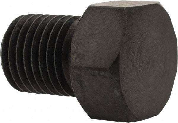 Gibraltar - 11/16" OAL, 1/4" Head Height, Low Carbon Steel, Threaded Rest Button - Black Oxide Coating, 3/8-24 Thread, 1/2" Hex - Best Tool & Supply