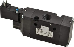 Parker - 3/8", 3-Way Body Ported Stacking Solenoid Valve - 24 VDC, 1.4 CV Rate, Air Return, 2.4" High x 5.29" Long - Best Tool & Supply