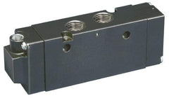 Parker - 1/2", 4-Way Body Ported Stacking Solenoid Valve - 5.9 CV Rate, Air Return, 2.68" High x 7.79" Long - Best Tool & Supply