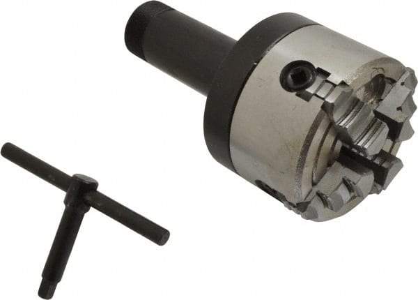 Interstate - 4 Jaws, 3" Diam, Independent Manual Lathe Chuck - 5C Mount Spindle, Reversible, 4,000 Max RPM, 0.765" Through Hole Diam, Cast Iron - Best Tool & Supply