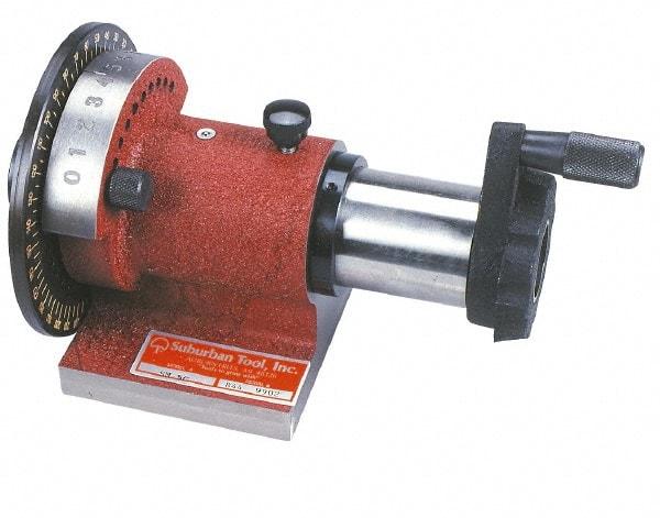 Suburban Tool - 5C Compatible, 36 Increment, Horizontal Spin Collet Indexer - 2-3/4" High Center, 1-1/8" Max Collet Capacity, 4-3/8" Wide x 9-11/16" Deep Base, 5-1/4" Overall Height, Manual Operation - Best Tool & Supply