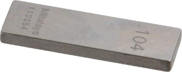 Mitutoyo - 0.104" Rectangular Steel Gage Block - Accuracy Grade 0, Includes Certificate of Inspection - Best Tool & Supply