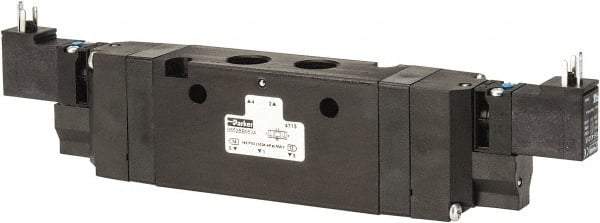 Parker - 4-Way Body Ported Stacking Solenoid Valve - 120 VAC, 2.1 CV Rate, 9.35" Long - Best Tool & Supply