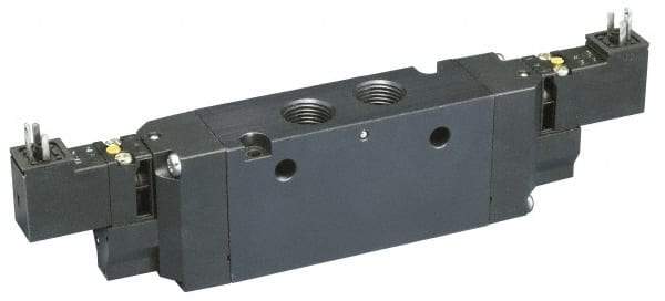 Parker - 3/4", 4-Way Body Ported Stacking Solenoid Valve - 120 VAC, 7 CV Rate, 2.95" High x 11.29" Long - Best Tool & Supply