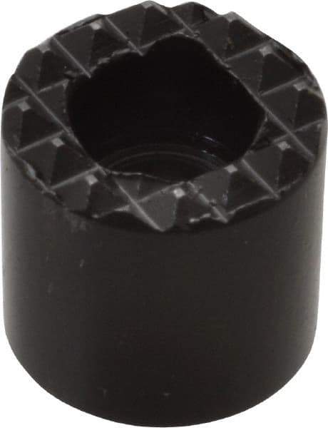 Fairlane - 1/2" Diam, 1/2" High, No. 8 C Bore SHCS, Counterbored, Extra Fine Tooth Grade Diamond Serration Tooth Pattern, High Speed Steel, Round Positioning Gripper - Black Oxide Coated - Best Tool & Supply