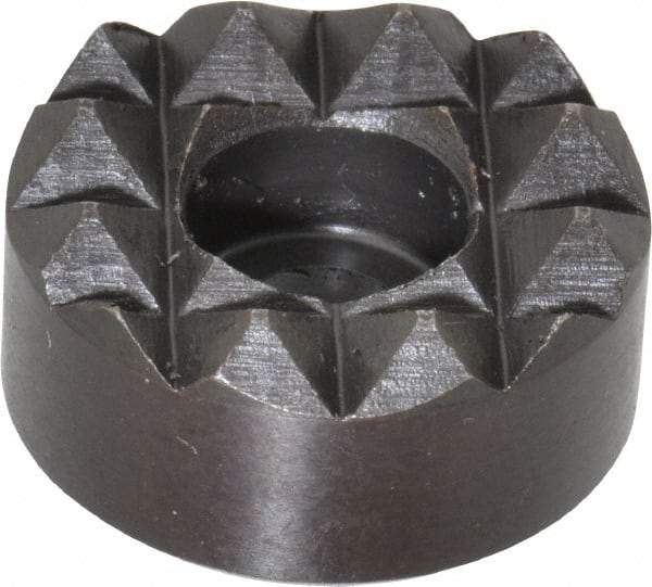 Fairlane - 3/4" Diam, 3/8" High, No. 10 C Bore SHCS, Counterbored, Coarse Tooth Grade Diamond Serration Tooth Pattern, High Speed Steel, Round Positioning Gripper - Black Oxide Coated - Best Tool & Supply