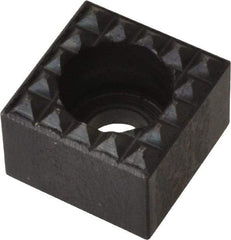 Fairlane - 1/2" Square, 3/8" High, #10 C Bore SHCS Size, Extra Fine Tooth Grade, Diamond Serration, High Speed Steel, Square Positioning Gripper - 0.03 x 45A° Chamfer, 1/4" Counterbore Depth, Black Oxide Finish - Best Tool & Supply