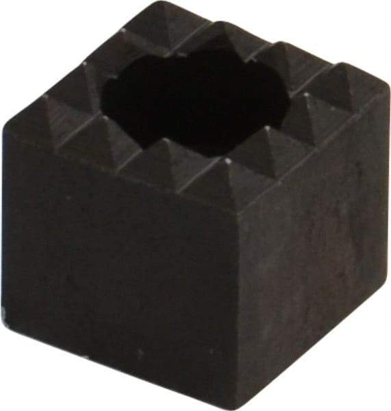 Fairlane - 1/2" Square, 1/2" High, #10 C Bore SHCS Size, Fine Tooth Grade, Diamond Serration, High Speed Steel, Square Positioning Gripper - 0.03 x 45A° Chamfer, 1/4" Counterbore Depth, Black Oxide Finish - Best Tool & Supply