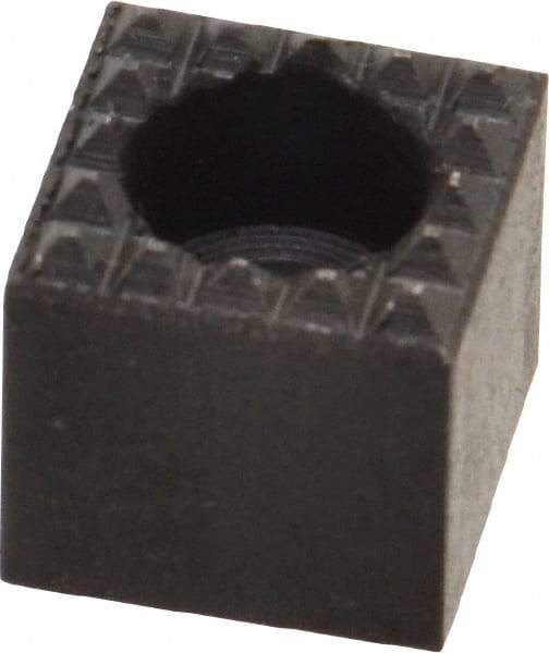 Fairlane - 1/2" Square, 1/2" High, #10 C Bore SHCS Size, Extra Fine Tooth Grade, Diamond Serration, High Speed Steel, Square Positioning Gripper - 0.03 x 45A° Chamfer, 1/4" Counterbore Depth, Black Oxide Finish - Best Tool & Supply