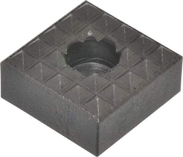 Fairlane - 1" Square, 1/2" High, 1/4 C Bore SHCS Size, Coarse Tooth Grade, Diamond Serration, High Speed Steel, Square Positioning Gripper - 0.03 x 45A° Chamfer, 5/16" Counterbore Depth, Black Oxide Finish - Best Tool & Supply