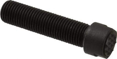 Fairlane - Serrated Tooth, 3/8-24, 1/8" Internal Hex, 1-1/2" Shank Length, 1-1/2" Thread Length, Black Oxide Finish, Round Head, Adjustable Positioning Gripper - 3/8" Pad Diam, 1/2" Hex, 0.15" Head Height, Extra Fine Tooth Grade - Best Tool & Supply