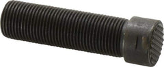 Fairlane - Serrated Tooth, 3/4-16, 5/16" Internal Hex, 2-1/2" Shank Length, 2-1/2" Thread Length, Black Oxide Finish, Round Head, Adjustable Positioning Gripper - 3/4" Pad Diam, 7/8" Hex, 1/4" Head Height, Extra Fine Tooth Grade - Best Tool & Supply