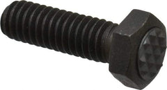 Fairlane - Serrated Tooth, 5/16-18, 1" Shank Length, 1" Thread Length, Black Oxide Finish, Hex Head, Adjustable Positioning Gripper - 3/8" Pad Diam, 1/2" Hex, 1/4" Head Height, Extra Fine Tooth Grade - Best Tool & Supply