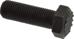 Fairlane - Serrated Tooth, 1/2-20, 1-1/2" Shank Length, 1-1/2" Thread Length, Black Oxide Finish, Hex Head, Adjustable Positioning Gripper - 5/8" Pad Diam, 3/4" Hex, 23/64" Head Height, Fine Tooth Grade - Best Tool & Supply