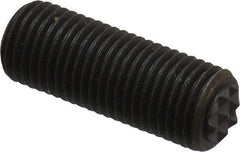 Fairlane - Serrated Tooth, 3/8-24, 3/16" Internal Hex, 1" Thread Length, Black Oxide Finish, Fully Threaded, Adjustable Positioning Gripper - 1/4" Pad Diam, Extra Fine Tooth Grade - Best Tool & Supply