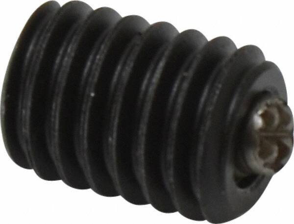 Fairlane - 3/8-16, 1/2" Thread Length, 3/16" Ball Diam, Serrated Ball Pad Surface, Alloy Steel, Black Oxide, Threaded, Swivel Action Gripper Assemblies - 5/32" Contact Diam, High Speed Steel Ball - Best Tool & Supply