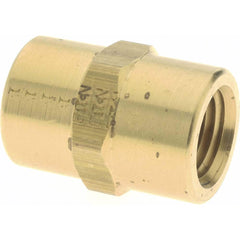 Industrial Pipe Coupling: 1/4″ Female Thread, FNPTF 1,200 Max psi, Brass