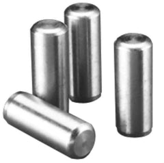 Value Collection - 1/8" Diam x 1-1/4" Pin Length Alloy Steel Oversized Dowel Pin - C 50-58 Hardness, 3,200 Lb Breaking Strength, 1 Beveled & 1 Rounded End - Best Tool & Supply