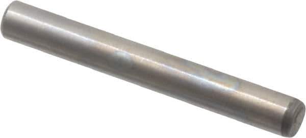 Value Collection - 1/8" Diam x 1" Pin Length Alloy Steel Oversized Dowel Pin - C 50-58 Hardness, 3,200 Lb Breaking Strength, 1 Beveled & 1 Rounded End - Best Tool & Supply