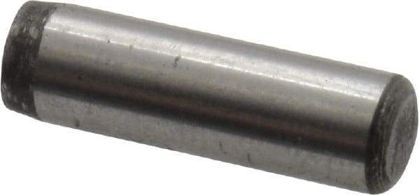 Value Collection - 3/16" Diam x 5/8" Pin Length Alloy Steel Oversized Dowel Pin - C 50-58 Hardness, 7,200 Lb Breaking Strength, 1 Beveled & 1 Rounded End - Best Tool & Supply