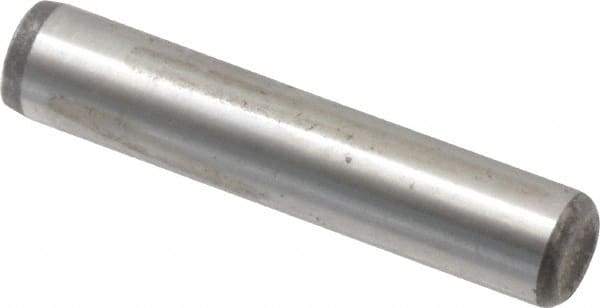 Value Collection - 1/4" Diam x 1-1/4" Pin Length Alloy Steel Oversized Dowel Pin - C 50-58 Hardness, 12,800 Lb Breaking Strength, 1 Beveled & 1 Rounded End - Best Tool & Supply