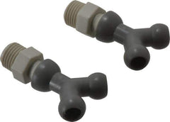 Cedarberg - 1/4" Hose Inside Diam, NPT Thread, Coolant Hose Y-Fitting - 1/4" Thread, Male to Male, for Use with Snap Together Hose System, 2 Pieces - Best Tool & Supply