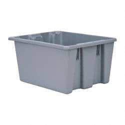 Rubbermaid - 1.3 Cu Ft, 100 Lb Load Capacity Gray Polyethylene Tote Container - Stacking, Nesting, 19-1/2" Long x 15-1/2" Wide x 10" High - Best Tool & Supply